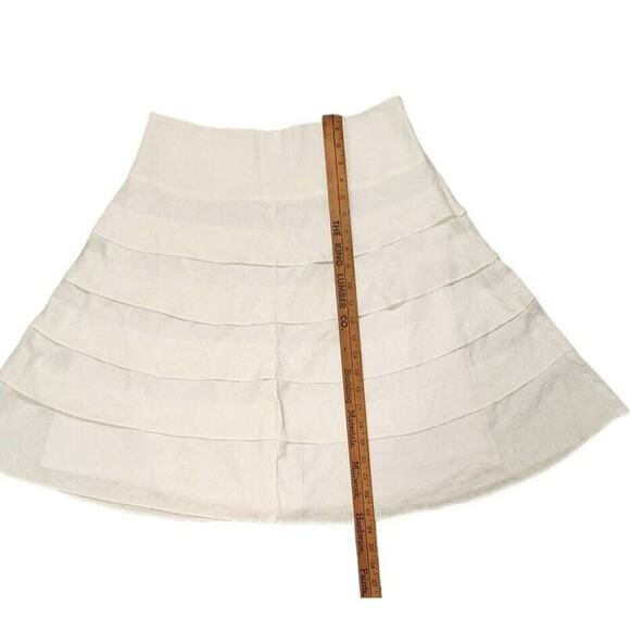 Talbots Women's Petite Size 8P White Layered Mini Linen Skirt - Picture 4 of 7